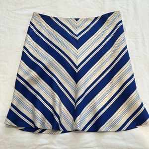 NWT Banana Republic Blue Chevron Striped A-Line Skirt, Size 14